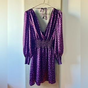 Leyden Womens Smocked Waist Floral Dress Size S